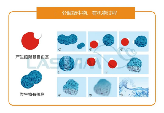 AOP的羥基自由基分解微生物、有機(jī)物過程